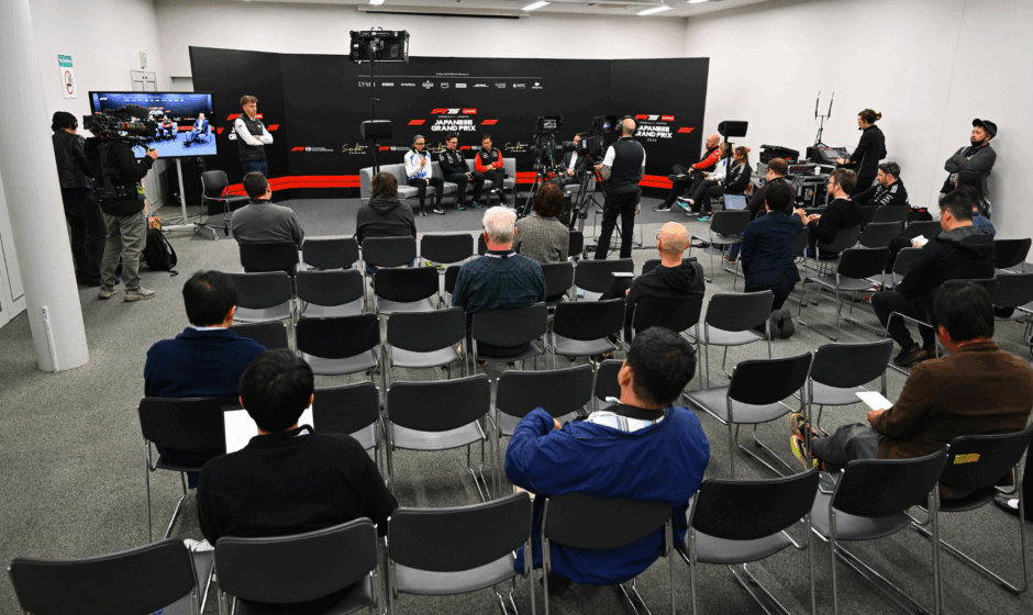 Kierowcy F1 na konferencji prasowej